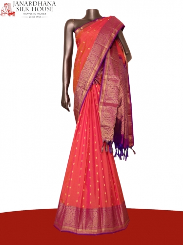 Traditional Contrast Wedding South Silk Saree